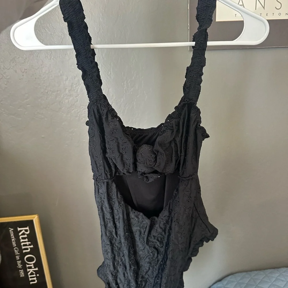 Frankie's Bikinis Black One-Piece Cutout Swimsuit